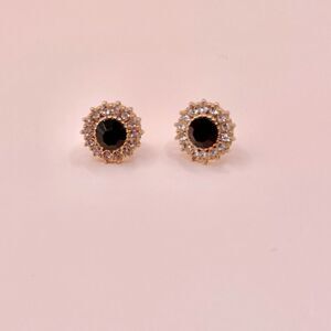 5 for $25 BLACK RHINESTONE TINY STUDS
